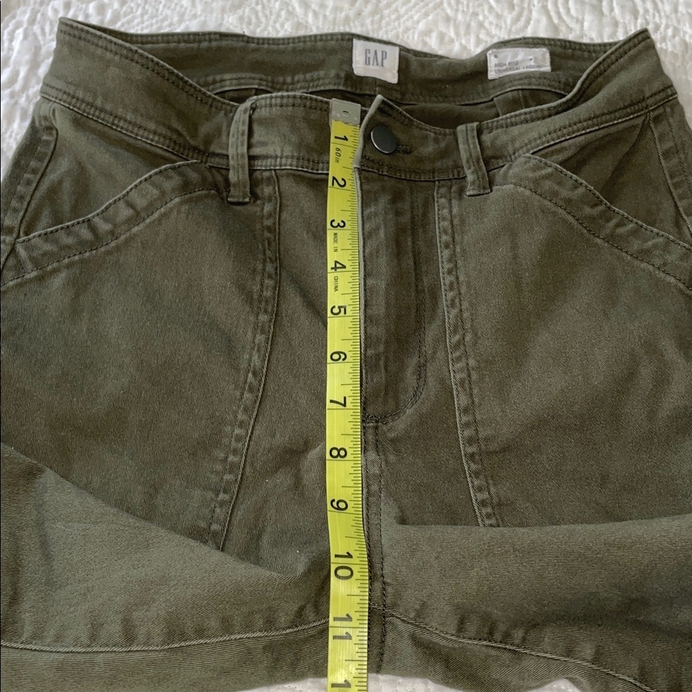 GAP Womens Army‎ Green Skinny Ankle Mid Rise Zip Pockets Cargo Jeans Size 6 - Picture 11 of 12